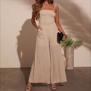 Vici - Paradise Pause Smocked Bust Jumpsuit